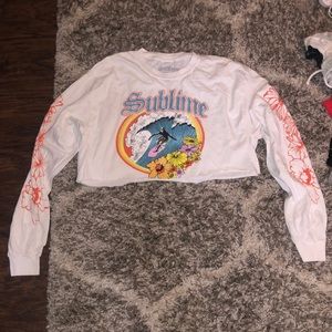 Long sleeve cropped sublime band tee